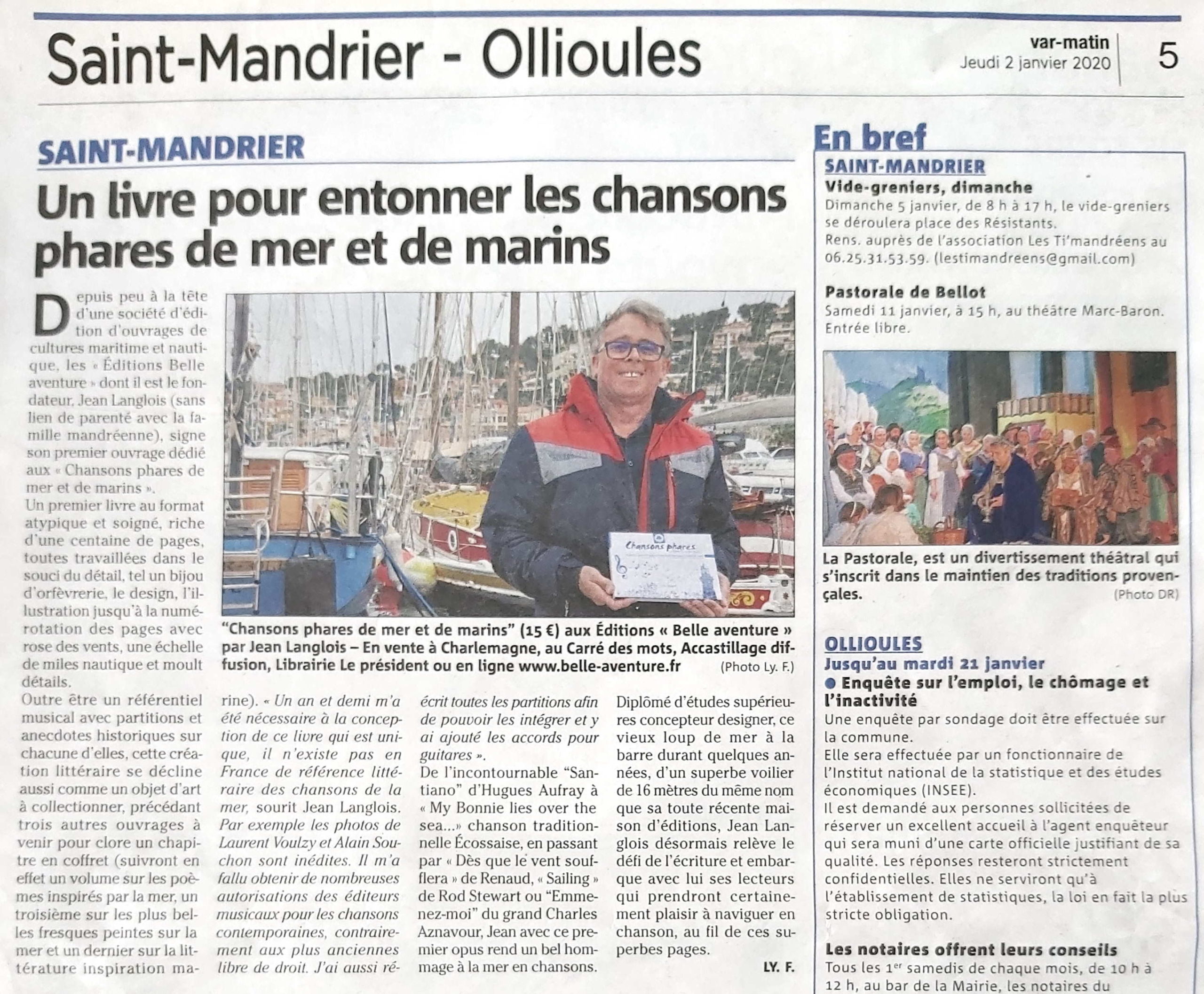 You are currently viewing Un article élogieux du journal VAR MATIN